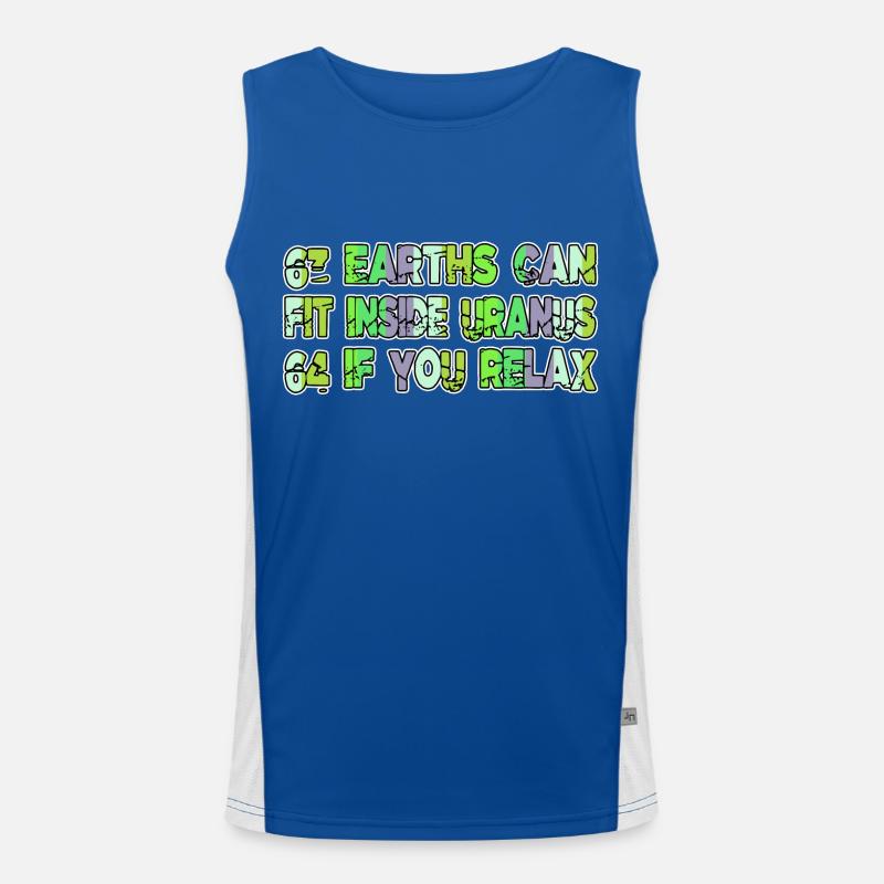 present astrology space ship awesome humor physics Men's Functional Contrast Tank Top 