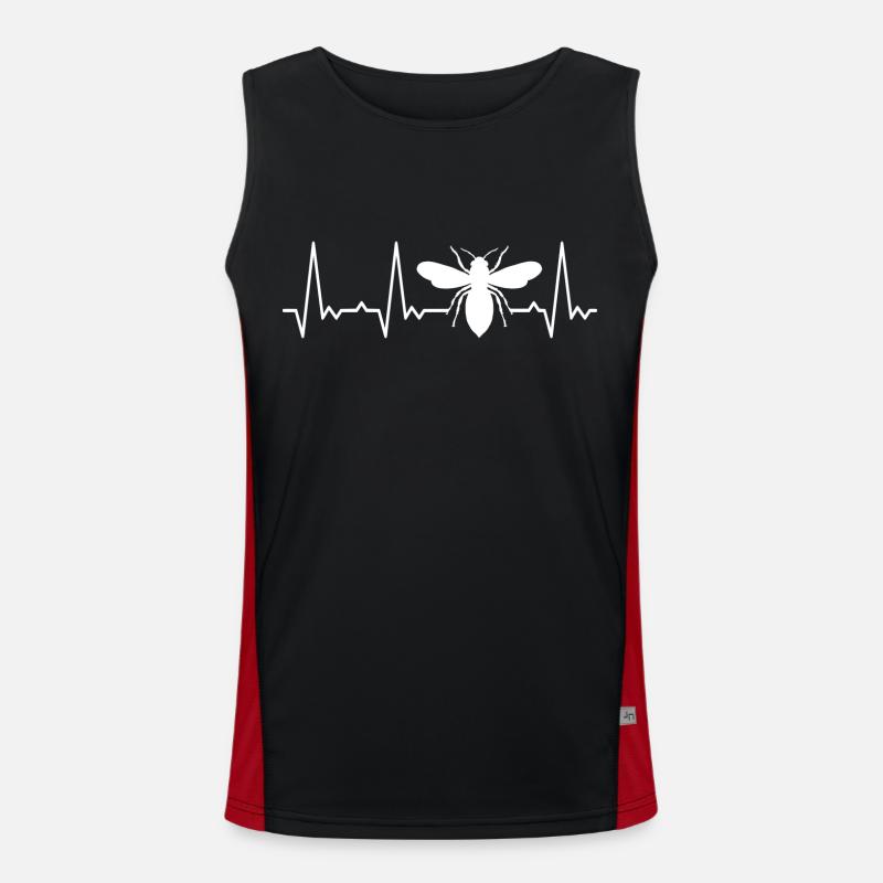 Herzschlag Biene Funktionelles Kontrast-Tank Top für Männer 