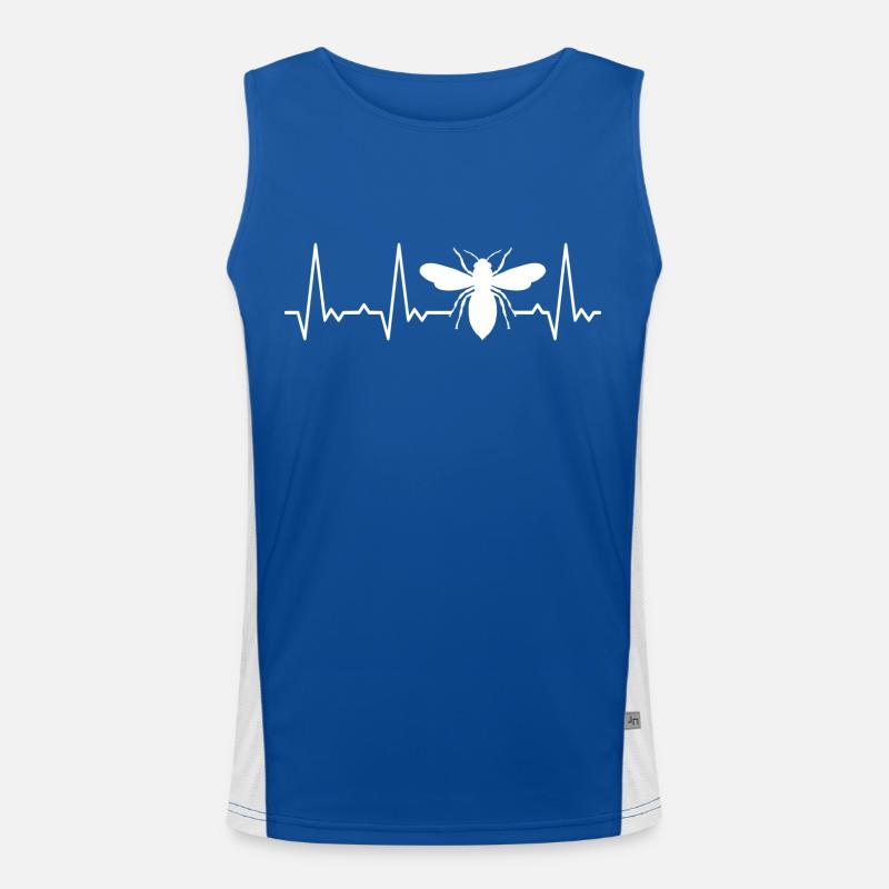 Herzschlag Biene Funktionelles Kontrast-Tank Top für Männer 