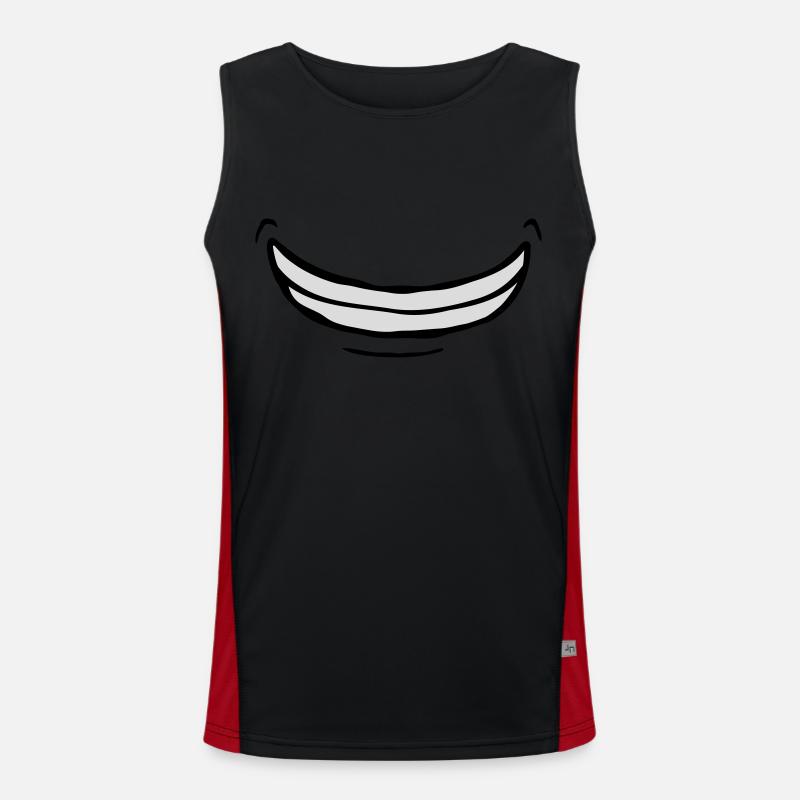 Wide exuberant comic grin Men's Functional Contrast Tank Top 
