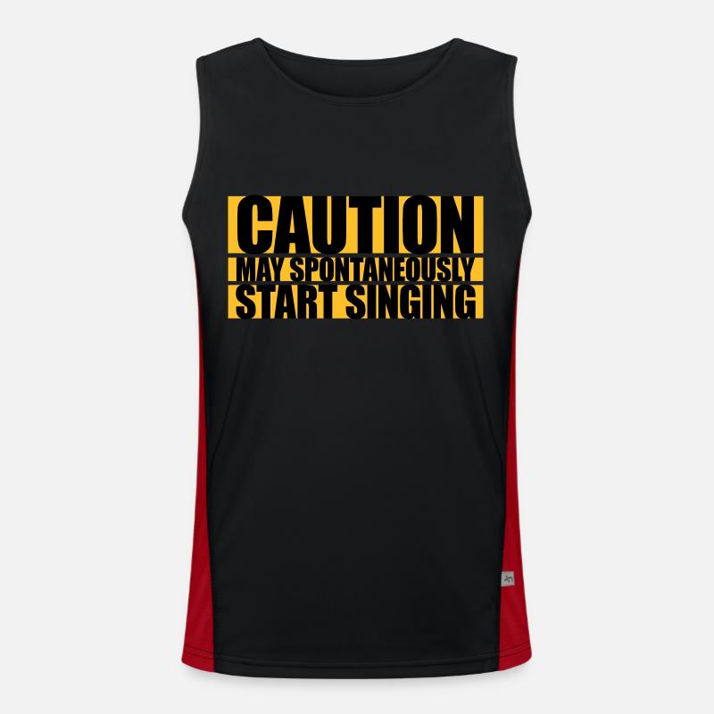 may spontaneously start singing - Men's Functional Contrast Tank Top  - black/red