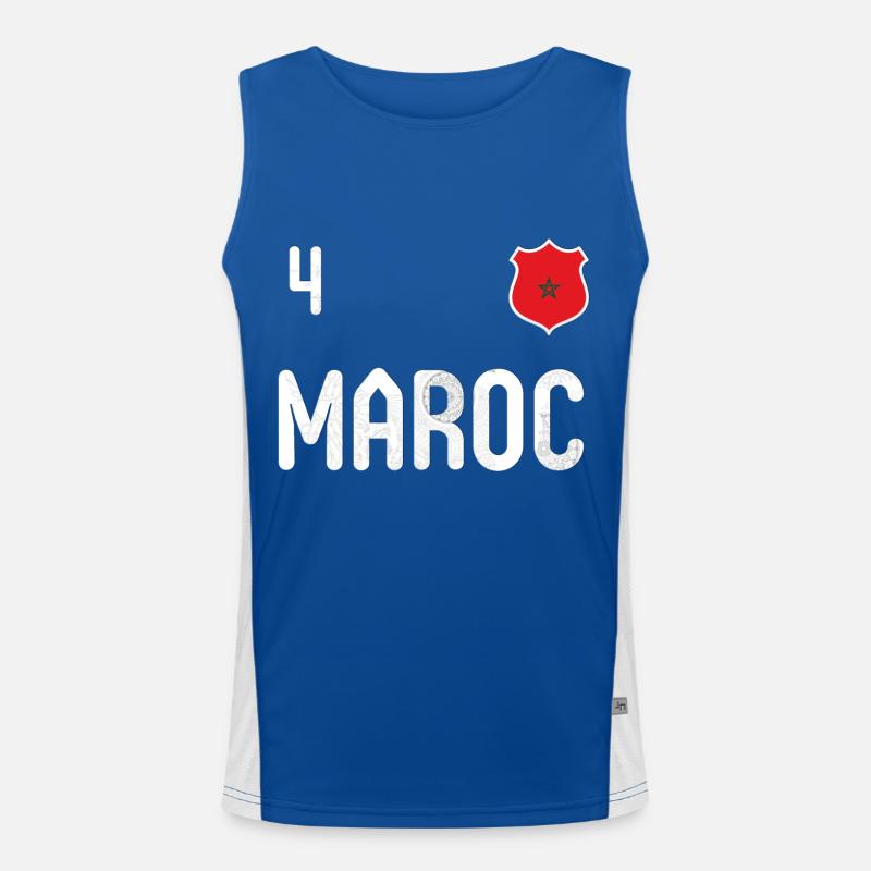Teeshirt Maroc avec le numéro 4 Débardeur respirant contrasté Homme 