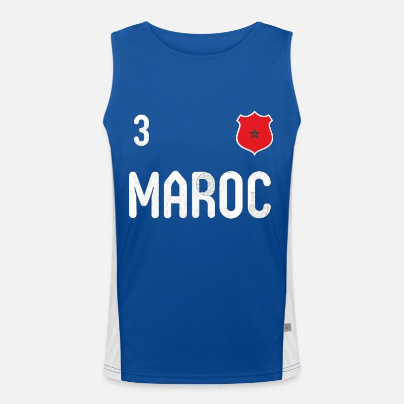 Teeshirt Maroc avec le numéro 3 Débardeur respirant contrasté Homme 