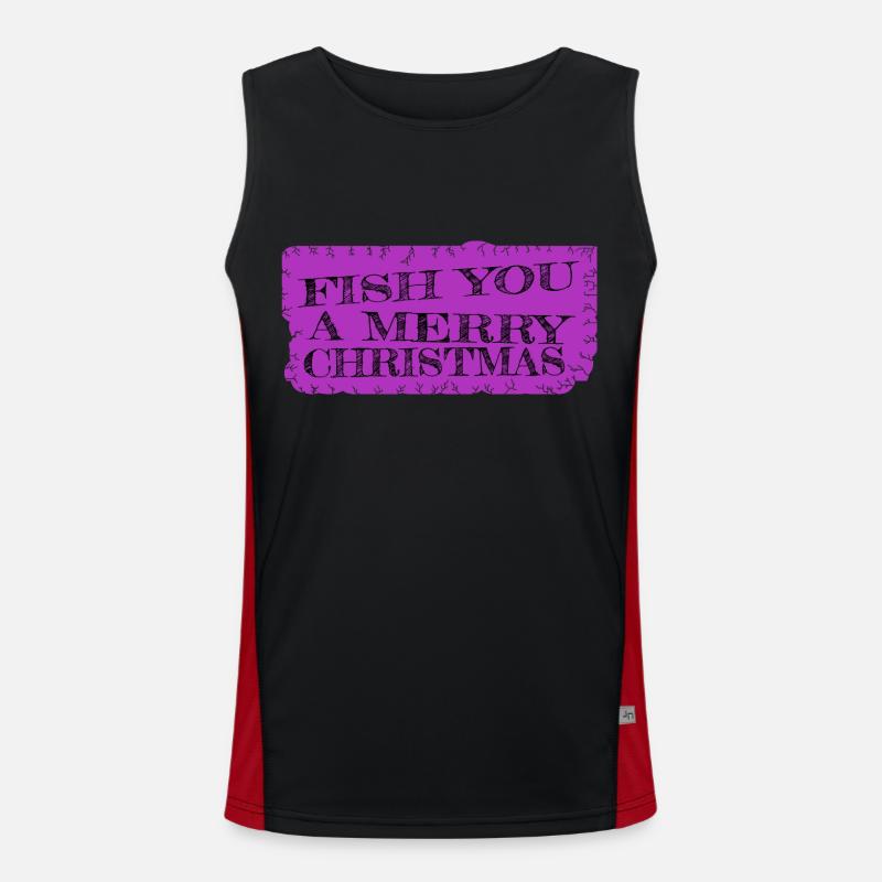christmas tree awesome statement present boat Funktionelles Kontrast-Tank Top für Männer 