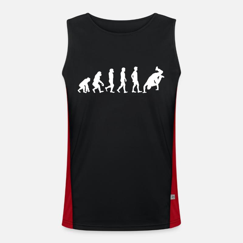 Breakdance Evolution white - Men's Functional Contrast Tank Top  - black/red