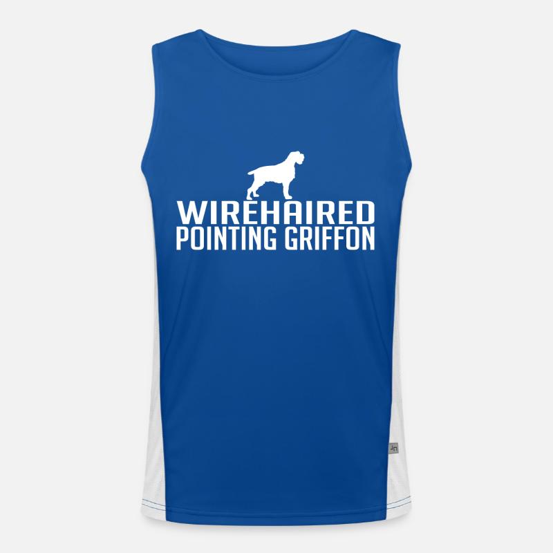 Wirehaired Pointing Griffon Hunderasse Hunde Funktionelles Kontrast-Tank Top für Männer 