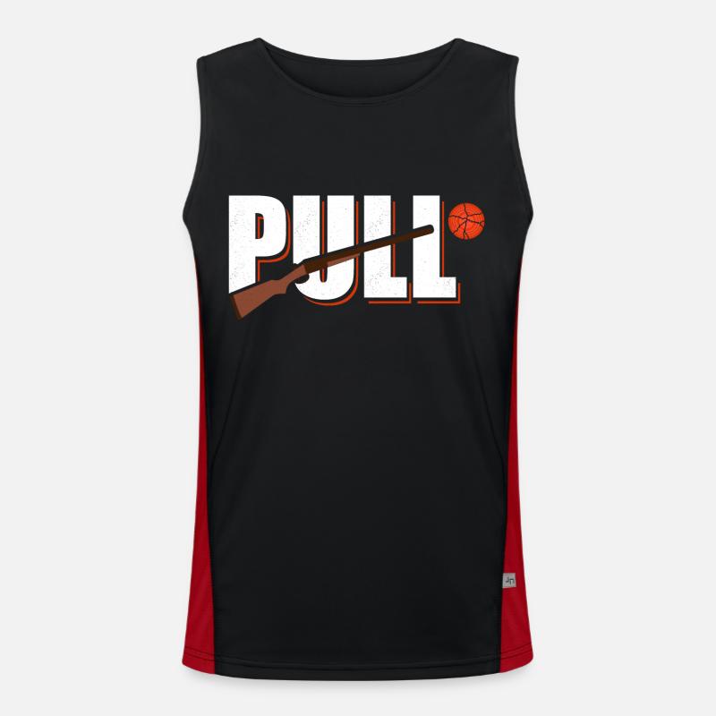 Pull Skeet Shooting Trapshooting - Men's Functional Contrast Tank Top - black/red