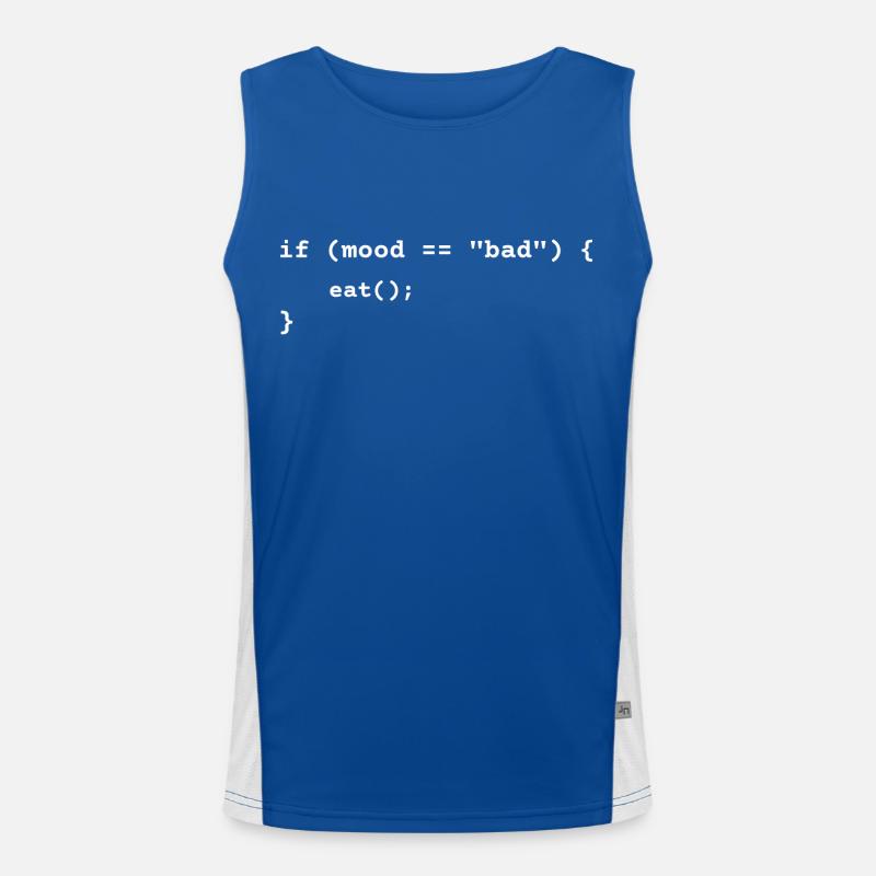 Funny Food and Coding T-Shirt Gift for Programmer Men's Functional Contrast Tank Top 