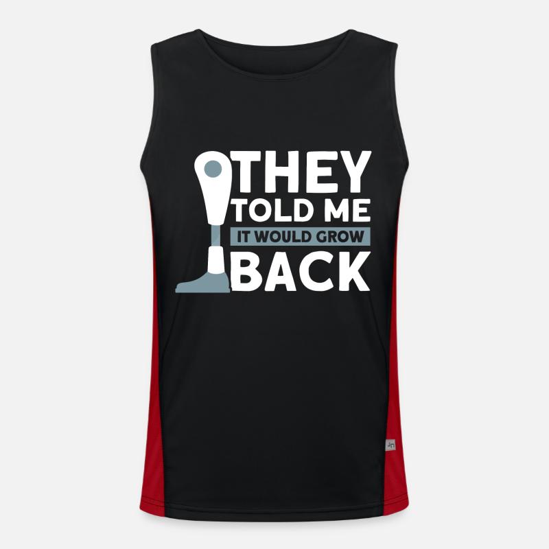 Handicap Amputee Amputation Prosthetic Leg Men's Functional Contrast Tank Top 