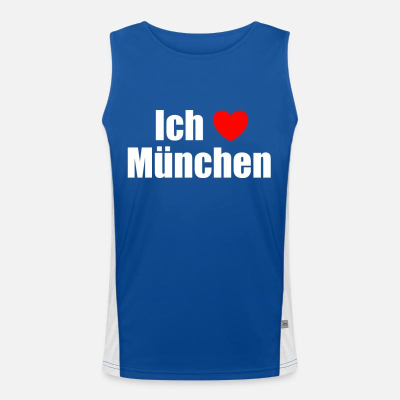 Ich liebe München Funktionelles Kontrast-Tank Top für Männer 
