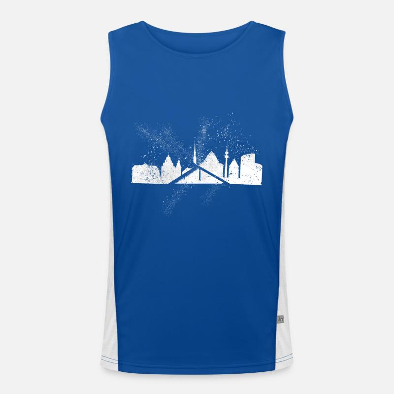 Dortmund Germany City Skyline Grunge Splash Men's Functional Contrast Tank Top 