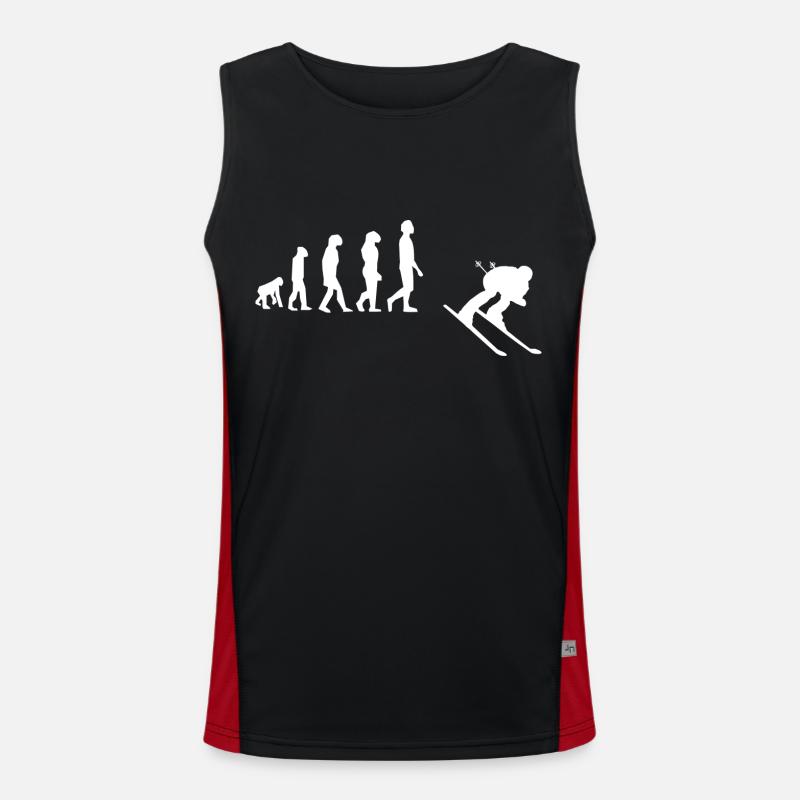 Ski evolution - Men's Functional Contrast Tank Top  - black/red