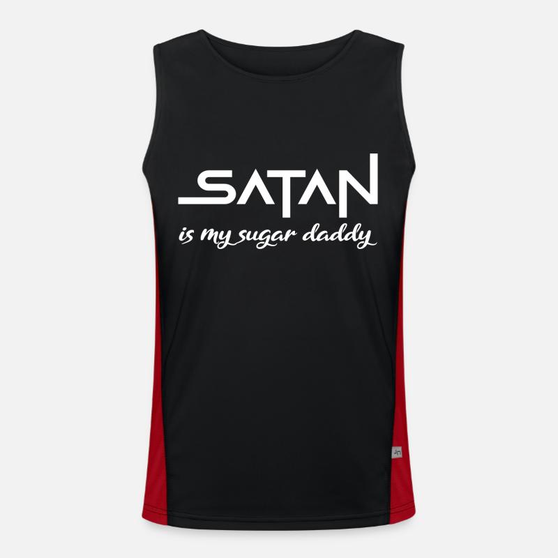 Satan sugar daddy saying gift white Men's Functional Contrast Tank Top 