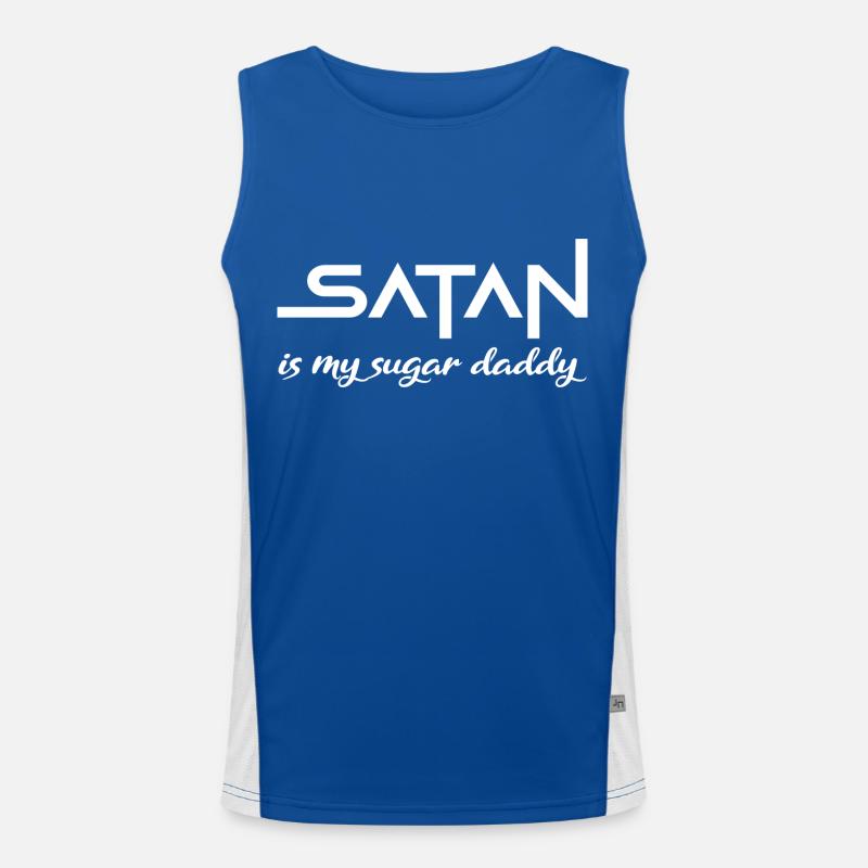 Satan sugar daddy Spruch Geschenk white Funktionelles Kontrast-Tank Top für Männer 