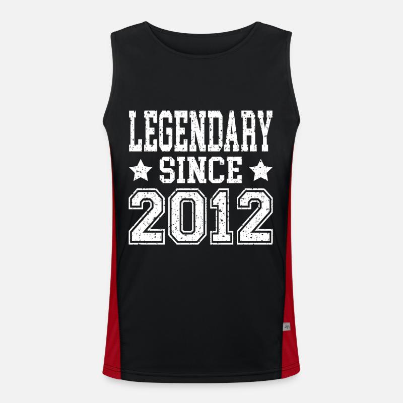 Legendary since 2012 - Men's Functional Contrast Tank Top - black/red
