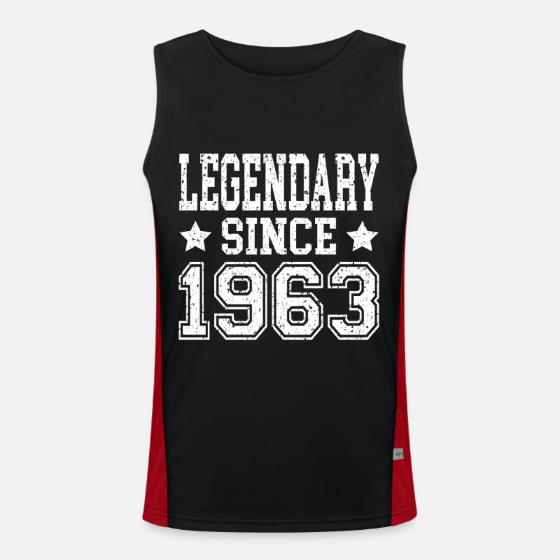 Legendary since 1963 - Men's Functional Contrast Tank Top  - black/red