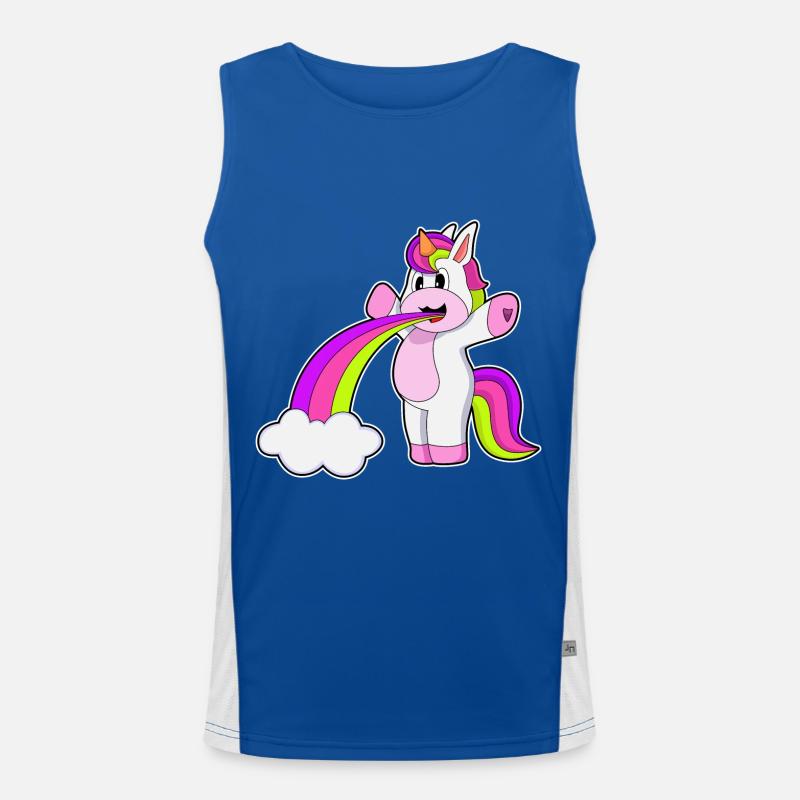 Unicorn Rainbow Clouds Men's Functional Contrast Tank Top 