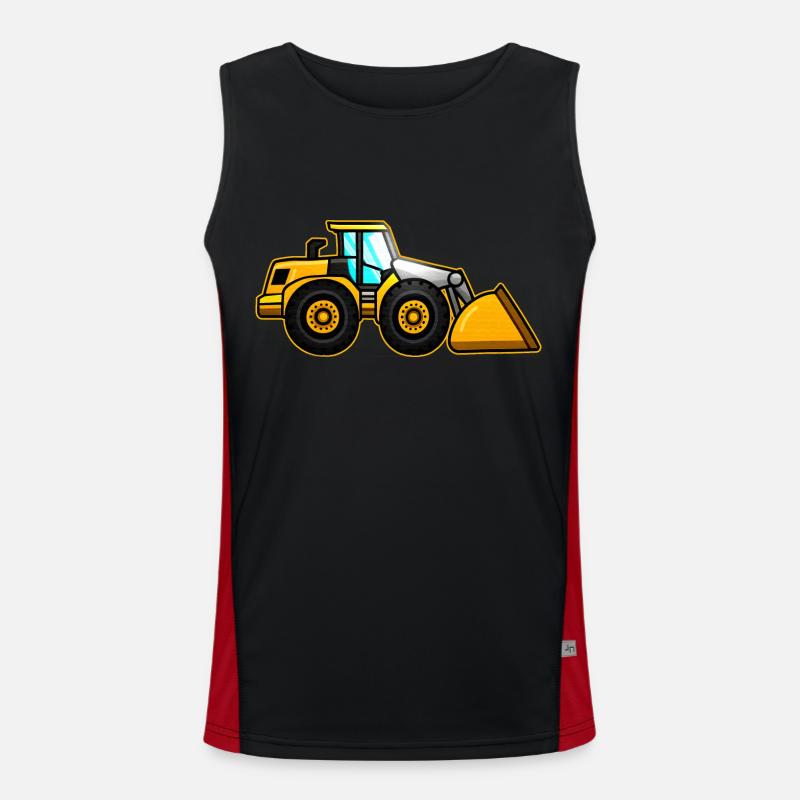 Yellow Wheel Loader Men's Functional Contrast Tank Top 