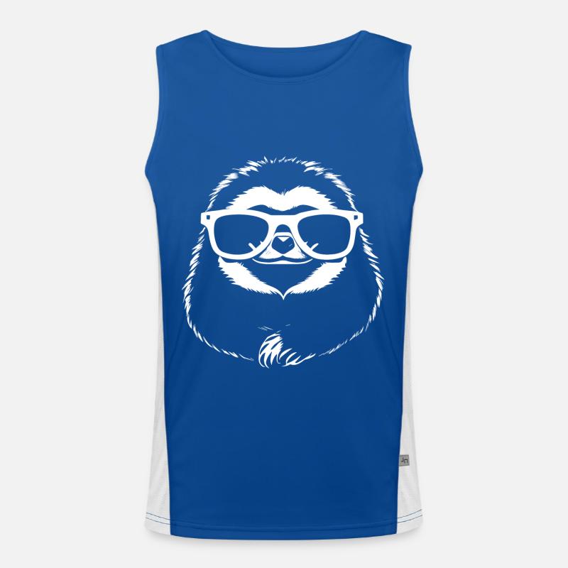 Sloths Anime Sloth Manga Sloth Sunglasses Men's Functional Contrast Tank Top 