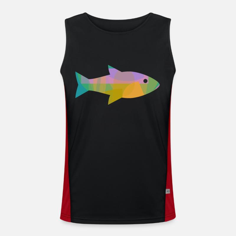 Fisch Funktionelles Kontrast-Tank Top für Männer 