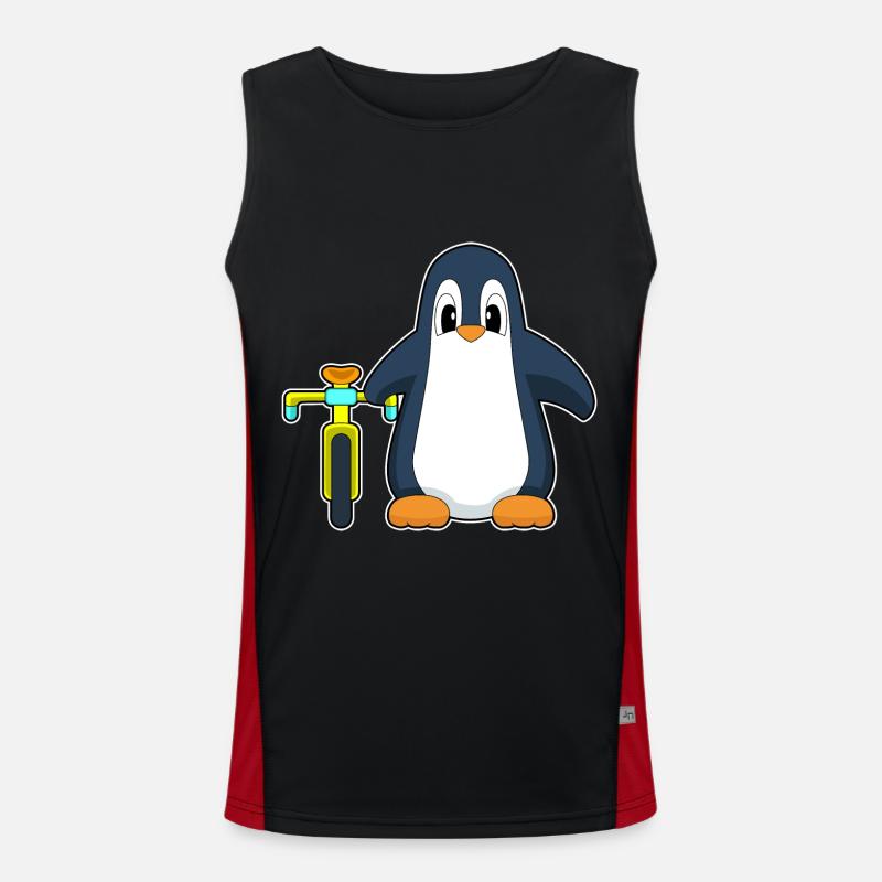 Penguin Bicycle - Men's Functional Contrast Tank Top  - black/red