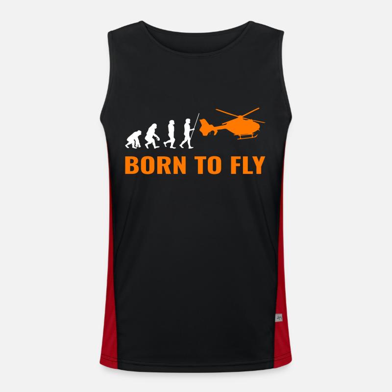 Hubschrauber Evolution Helikopter Pilot Funktionelles Kontrast-Tank Top für Männer 
