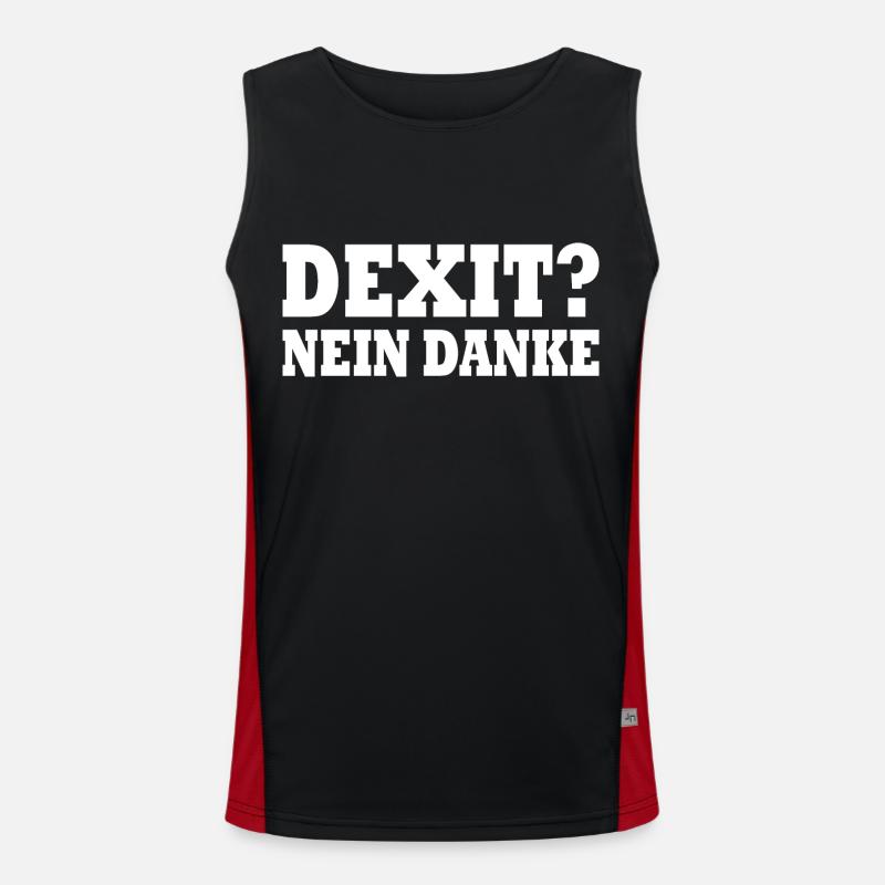 Dexit no thanks - Men's Functional Contrast Tank Top  - black/red
