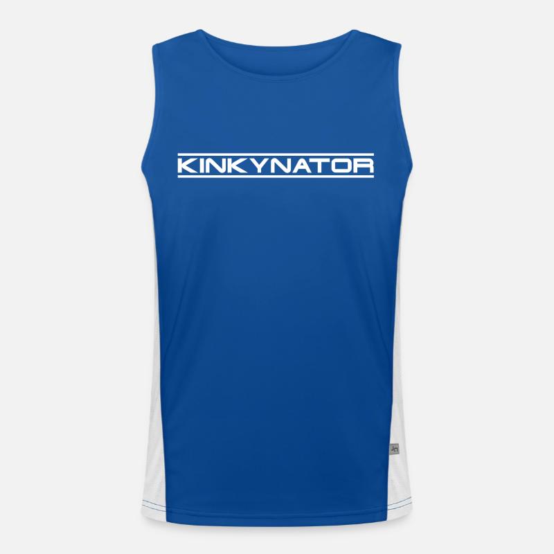 Schrift Design "Kinkynator" Funktionelles Kontrast-Tank Top für Männer 