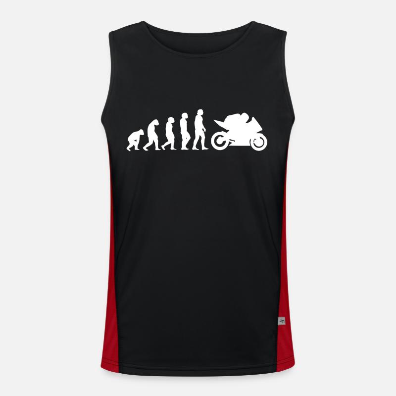 Motorcycle Evolution - Men's Functional Contrast Tank Top  - black/red