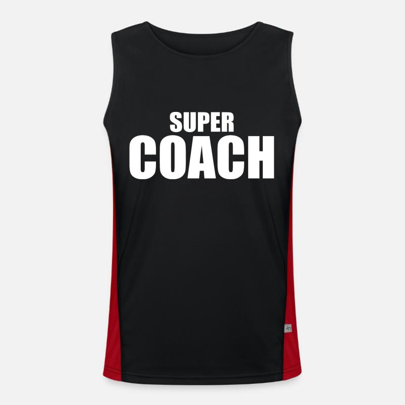 Coach - Funktionel kontrast tanktop til herrer  - sort/rød