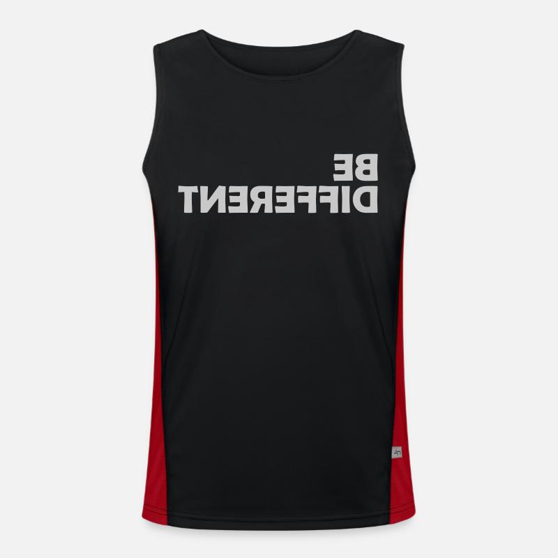 Be different Logo Design - Men's Functional Contrast Tank Top  - black/red