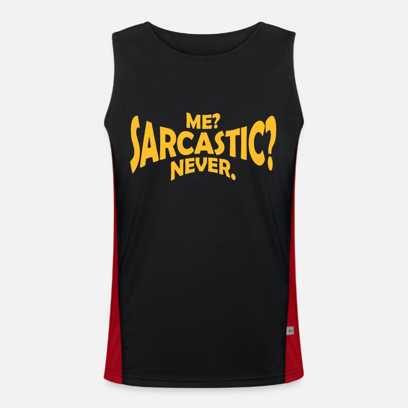 me sarcastic never Zitat Funktionelles Kontrast-Tank Top für Männer 