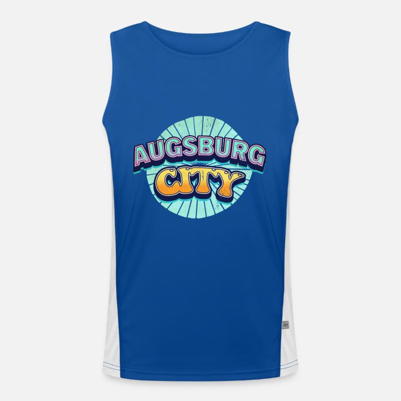 Augsburg Germany City Font Pop Art Comic Men's Functional Contrast Tank Top 