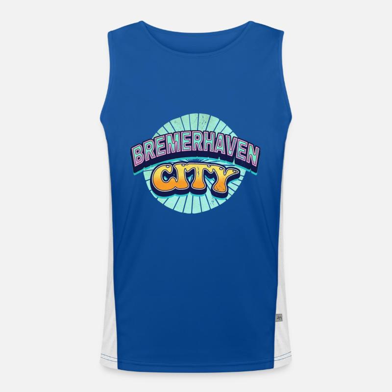 Bremerhaven Germany Font Pop Art Comic Men's Functional Contrast Tank Top 