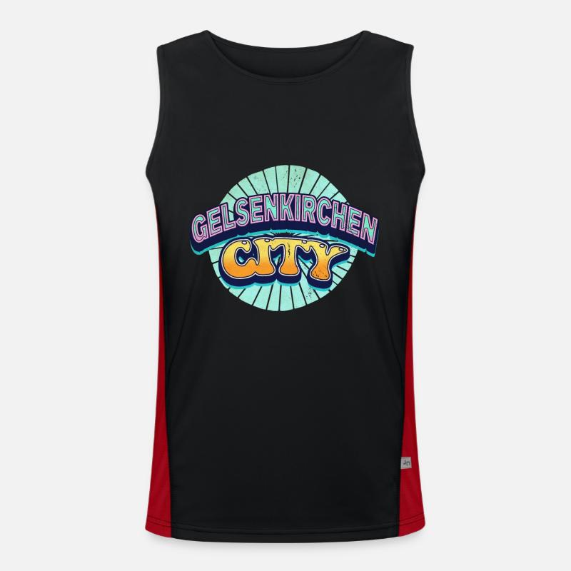 Gelsenkirchen Deutschland Schrift Pop Art Comic Funktionelles Kontrast-Tank Top für Männer 
