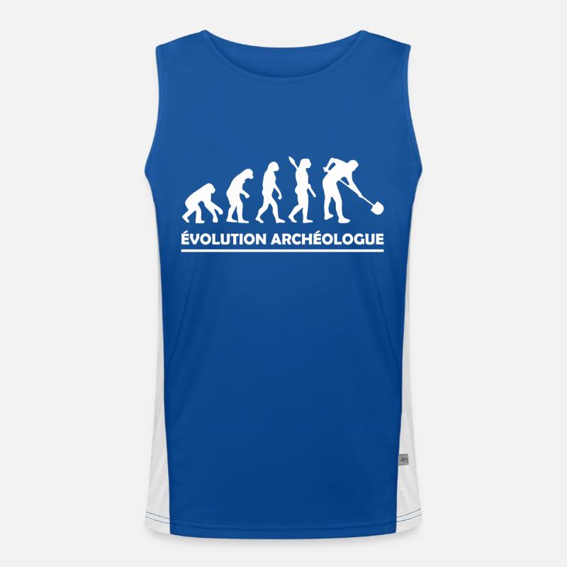 évolution archéologue / cadeau humour archéologue Débardeur respirant contrasté Homme 