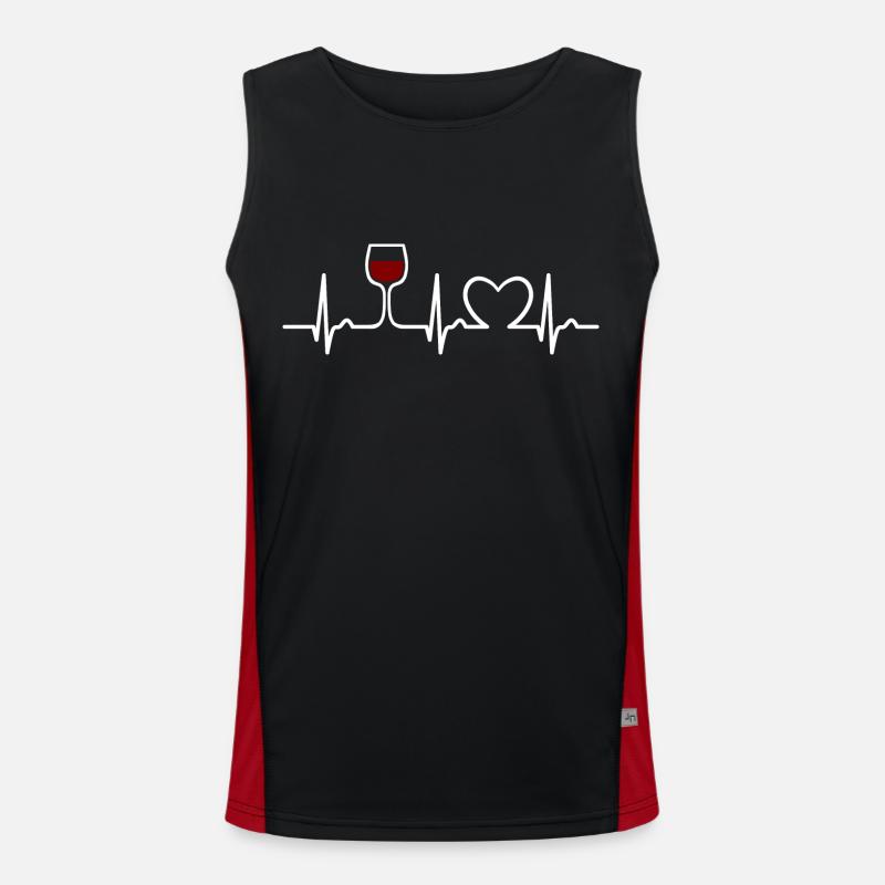 Courbe ECG - courbe cardiaque - pouls - boisson - vin Débardeur respirant contrasté Homme 
