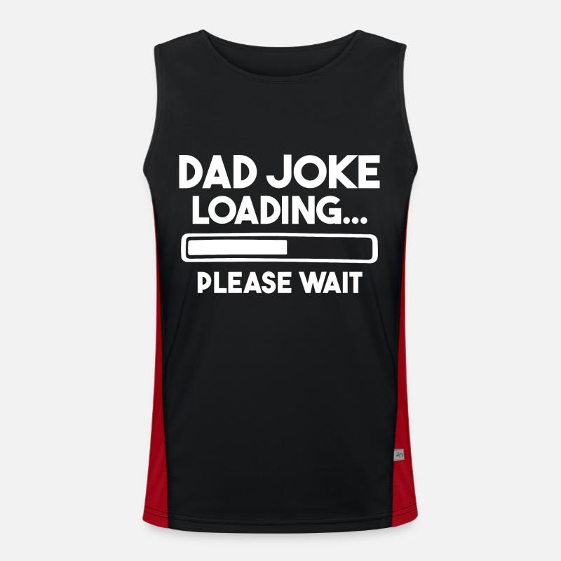 Dad Joke Loading Please Wait - Men's Functional Contrast Tank Top - black/red