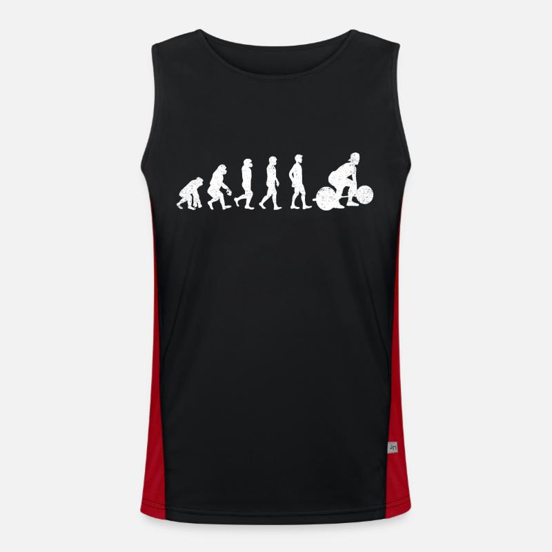 Deadlifting Evolution Gym - Men's Functional Contrast Tank Top  - black/red
