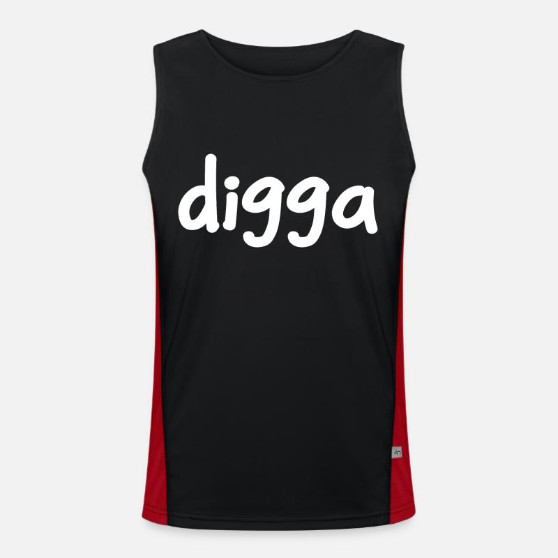 digga - Jugendwort Débardeur respirant contrasté Homme 