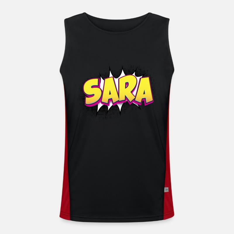 Sara Benutzerdefinierter Name Comic-Buch-Stil Pop-Art, Sara Funktionelles Kontrast-Tank Top für Männer 