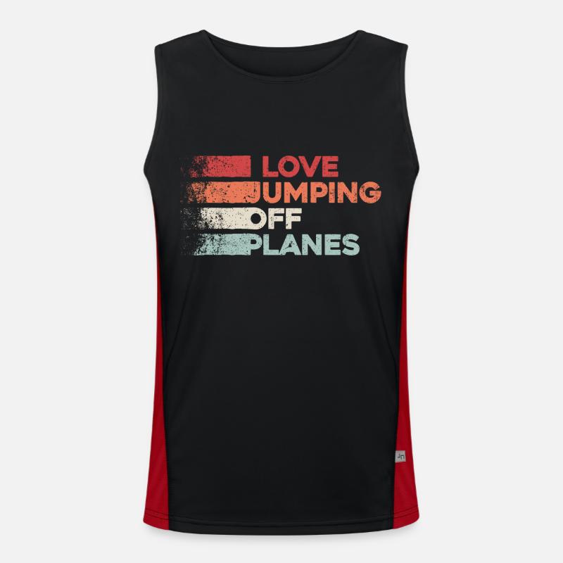 Skydiving Passion Design. Perfect Adrenaline Gift Men's Functional Contrast Tank Top 