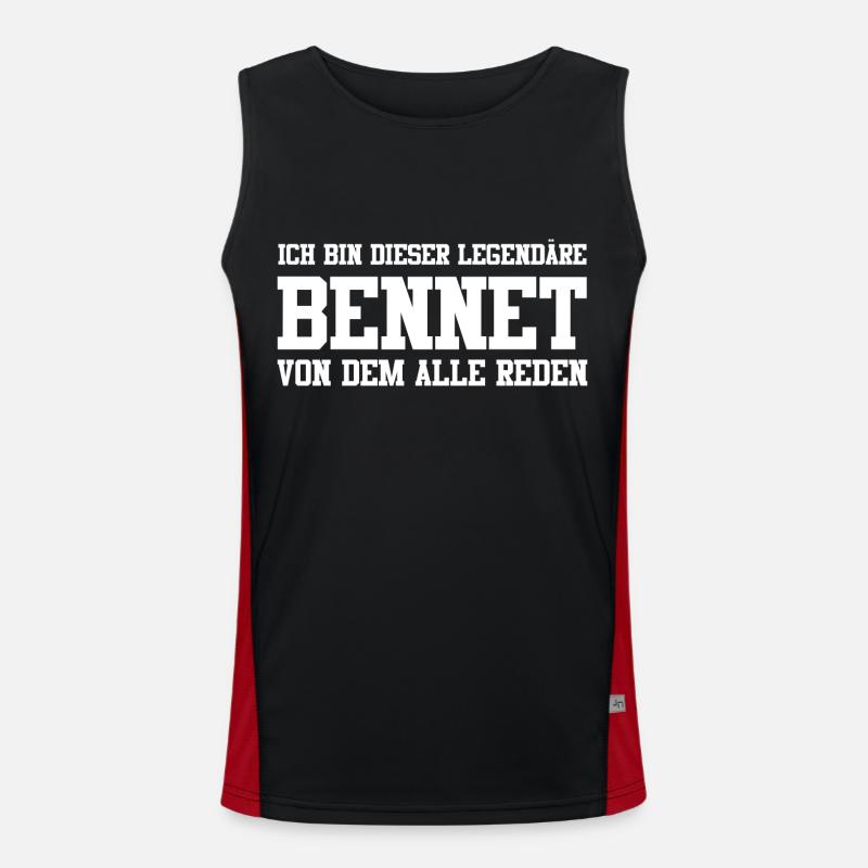 Bennet Name Design Funktionelles Kontrast-Tank Top für Männer 