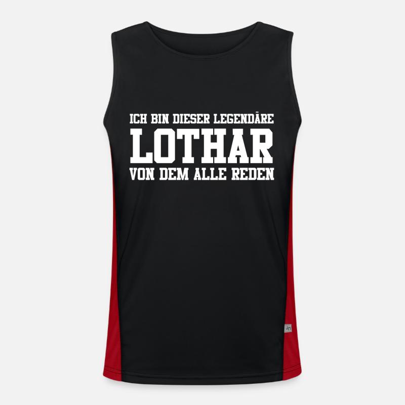 Lothar Name Design Funktionelles Kontrast-Tank Top für Männer 