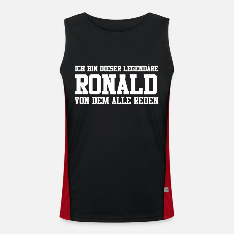 Ronald Name Design Funktionelles Kontrast-Tank Top für Männer 
