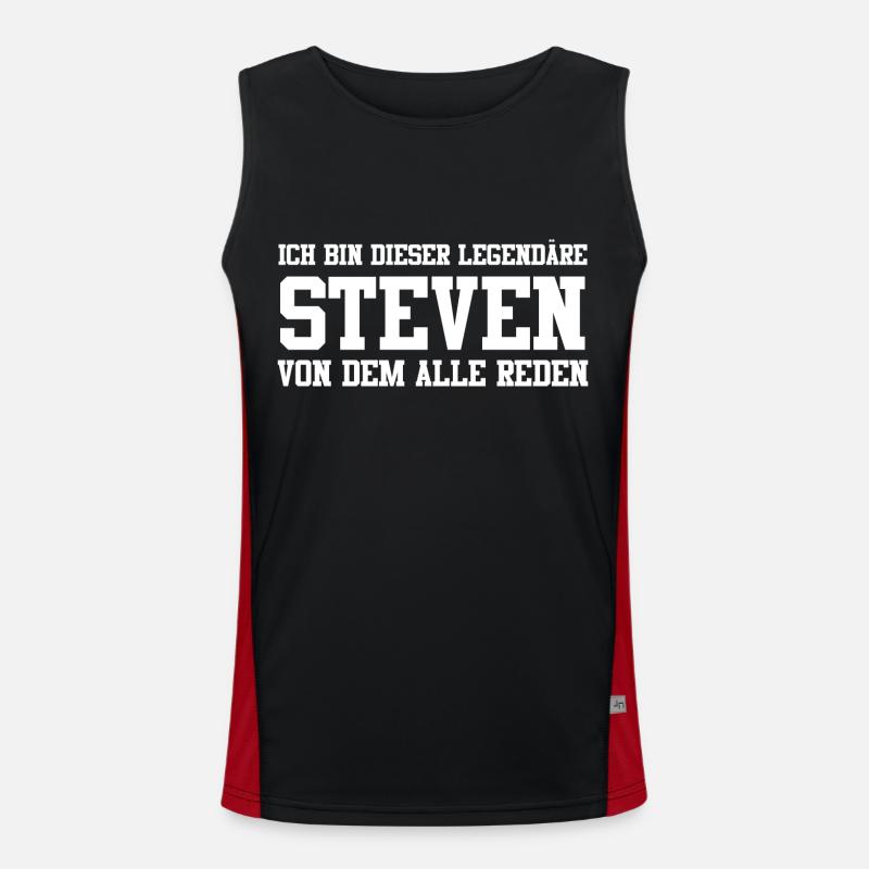 Steven Name Design Funktionelles Kontrast-Tank Top für Männer 