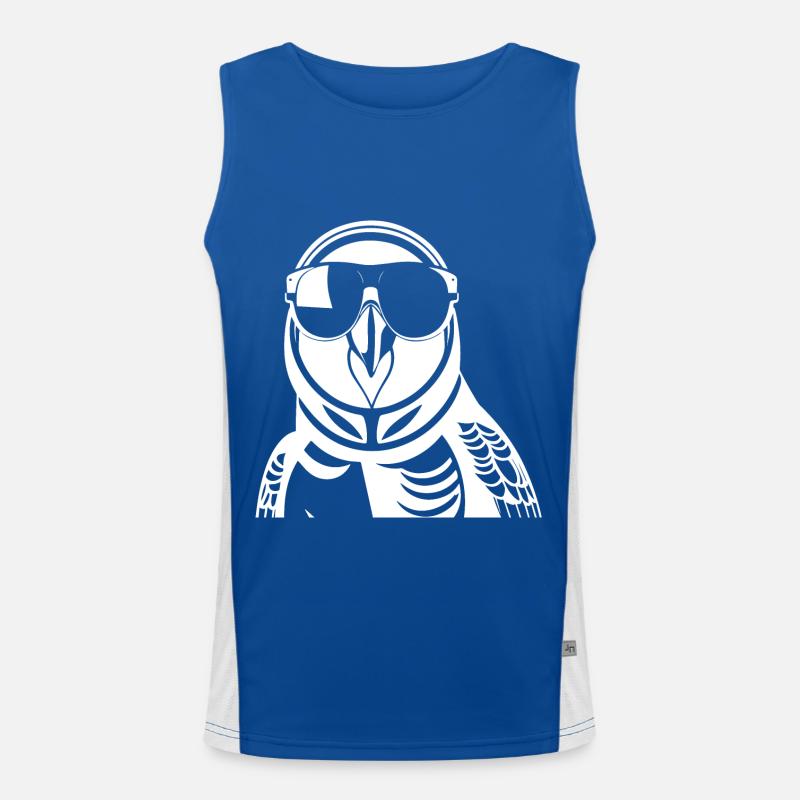 Funny Bird Wearing Sunglasses Cool Bourke's Parak Men's Functional Contrast Tank Top 