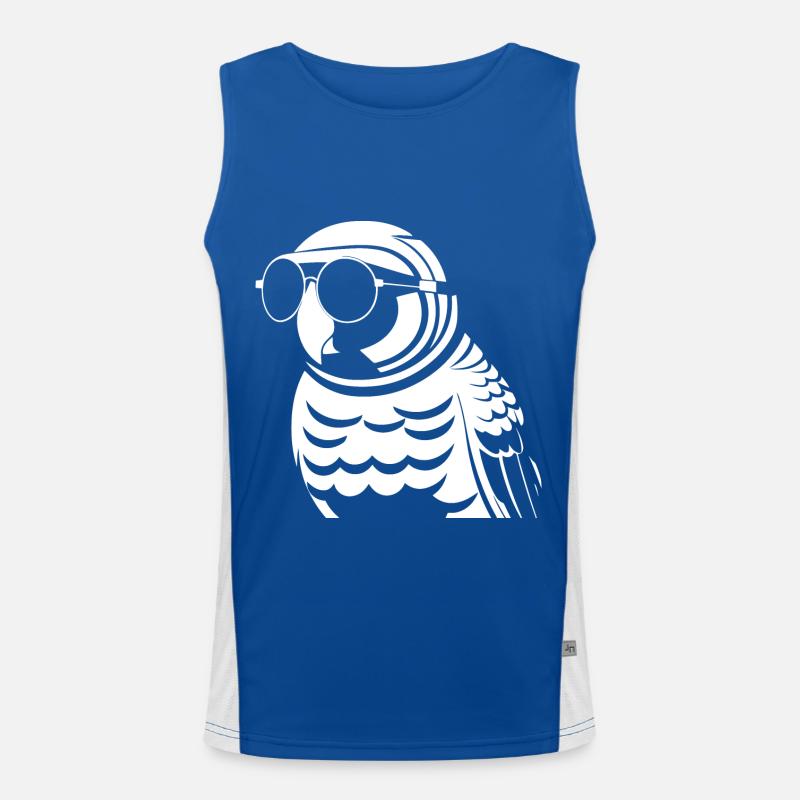 Funny Bird Wearing Sunglasses Cool Bourke's Parak Men's Functional Contrast Tank Top 