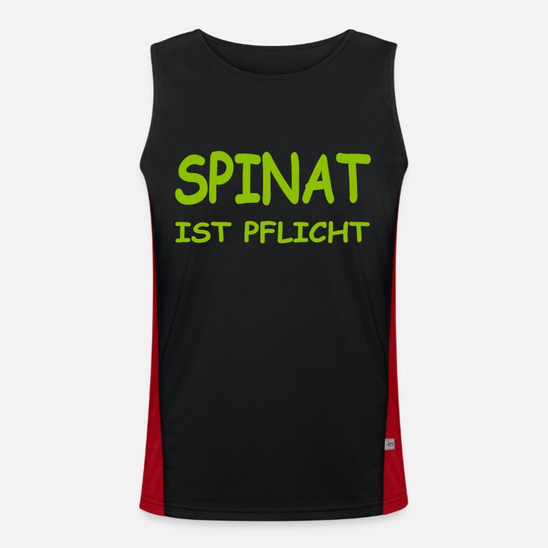 Spinat Funktionelles Kontrast-Tank Top für Männer 