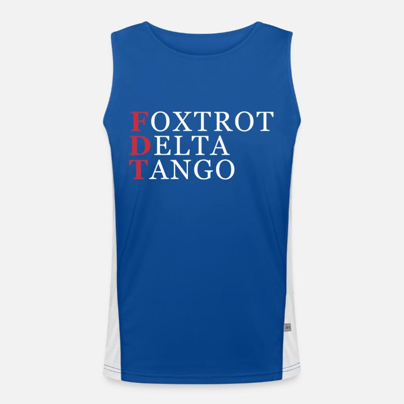Foxtrot Delta Tango Millitary Alphabet Men's Functional Contrast Tank Top 